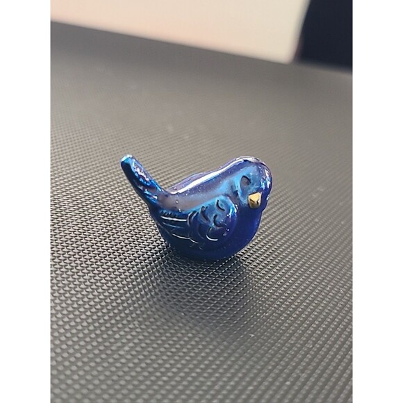 Y5 BLUEBIRD OF HAPPINESS Pocket charm blue bird figurine Ganz  miniature - Picture 3 of 7